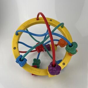 RARE! VINTAGE 1995 FISHER PRICE ITEM #75779 PLASTIC BABY BEAD BALL MAZE 8" X 9"